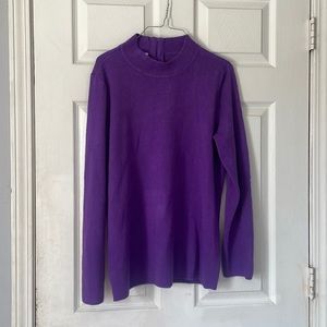 I’m Kim Rogers purple long sleeve soft cowl turtle neck sweater sz L acrylic
